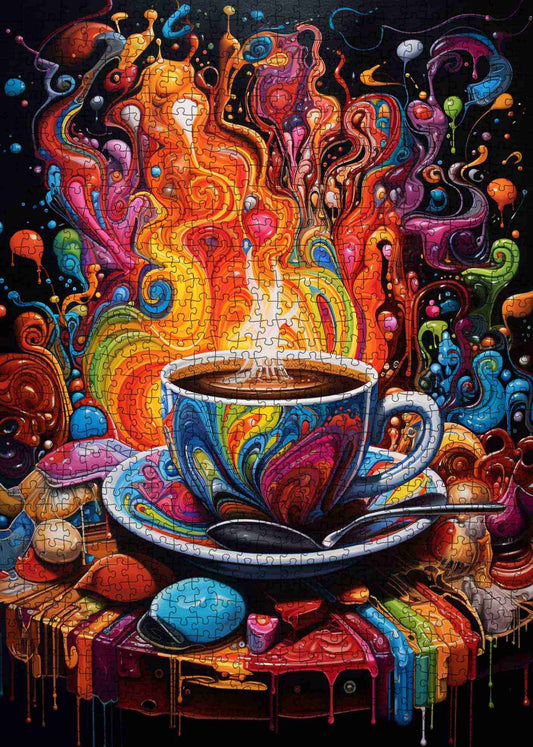 Psychedelic Coffee Dream Jigsaw Puzzle