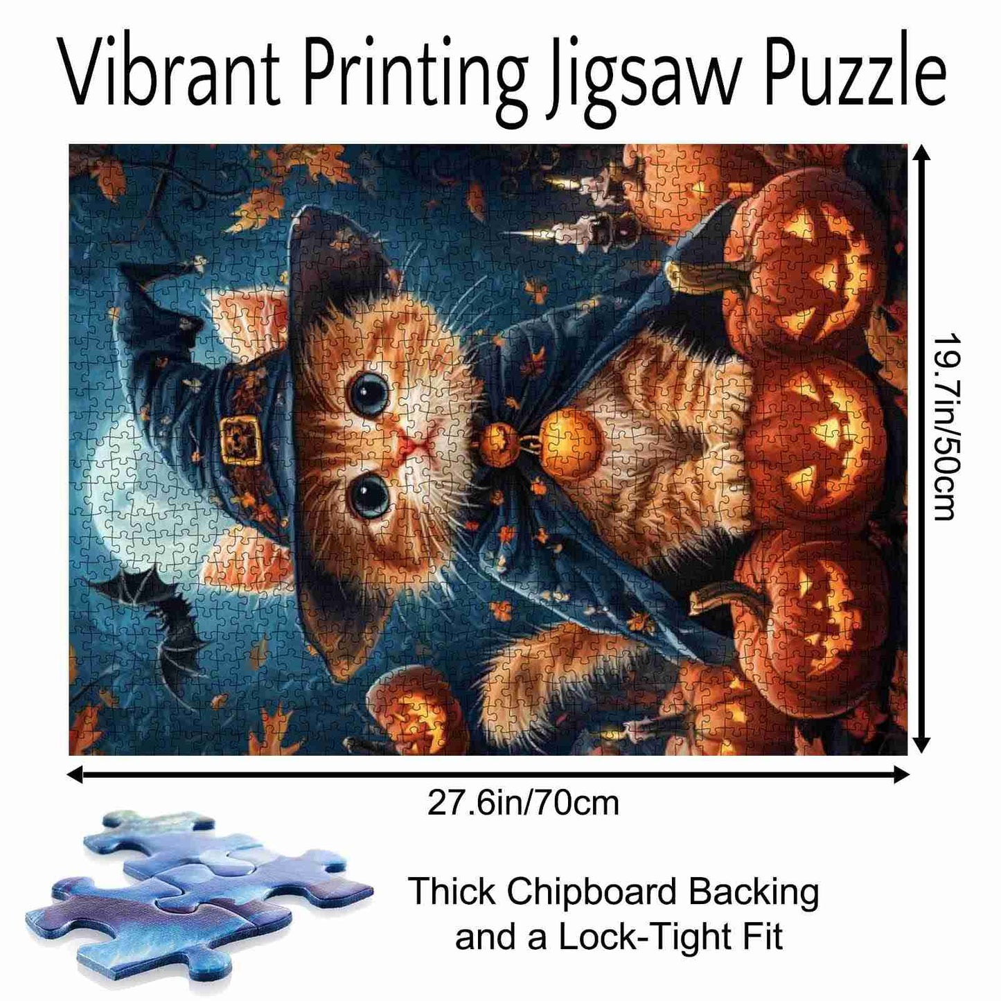 Pumpkin Patch Wizard Kitten Jigsaw Puzzle