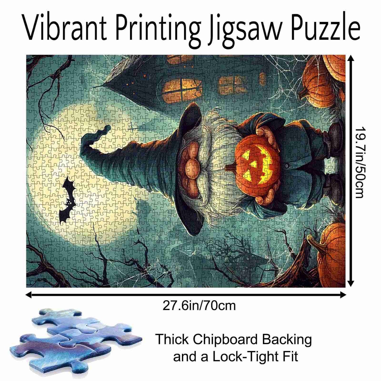 Pumpkin Wizard in Moonlight Jigsaw Puzzle