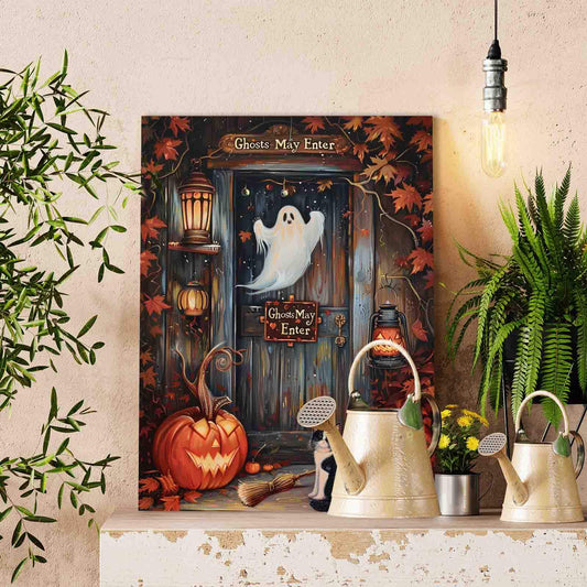 Pumpkin Porch Ghost Scene Paint by Numbers