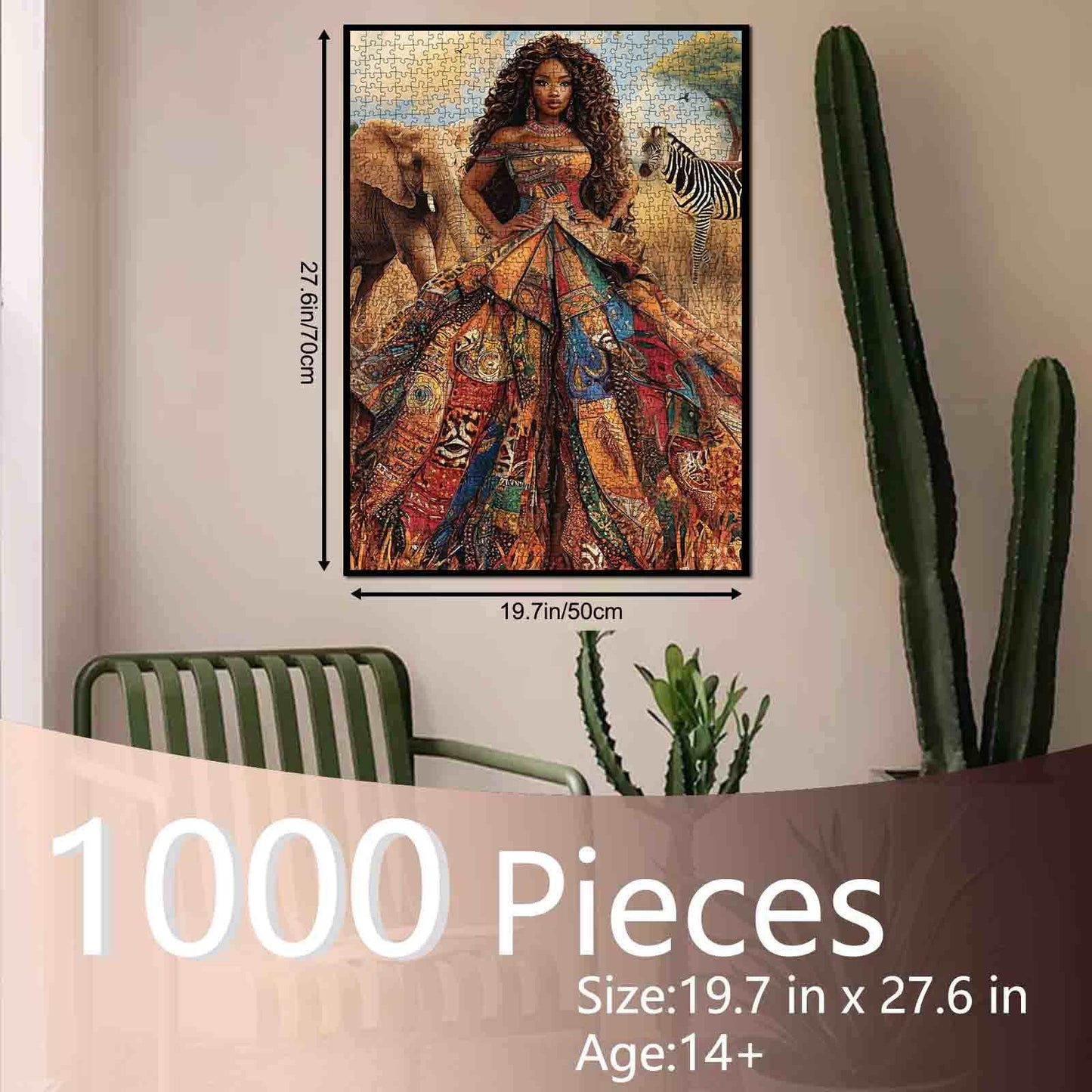 Queen in African Patchwork Dress Jigsaw Puzzle