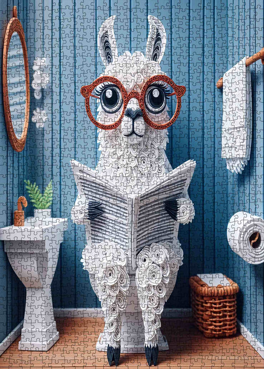 Quirky Llama Reading Jigsaw Puzzle