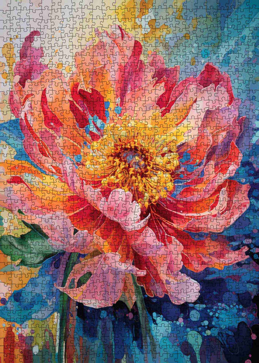 Radiant Peony Burst Jigsaw Puzzle