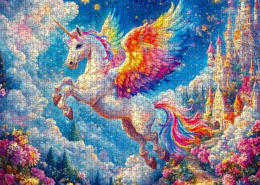Rainbow Winged Unicorn Jigsaw Puzzle