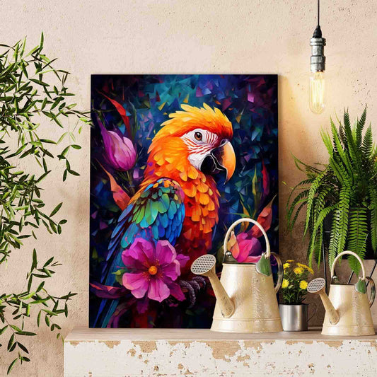 Rainbow Macaw Bloom Paint by Numbers