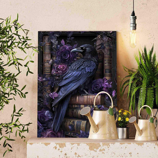 Raven and Roses Library Scene Paint by Numbers