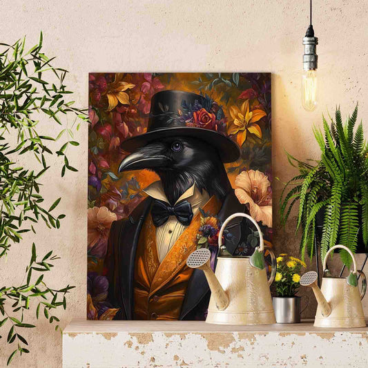 Raven in Floral Suit Paint by Numbers