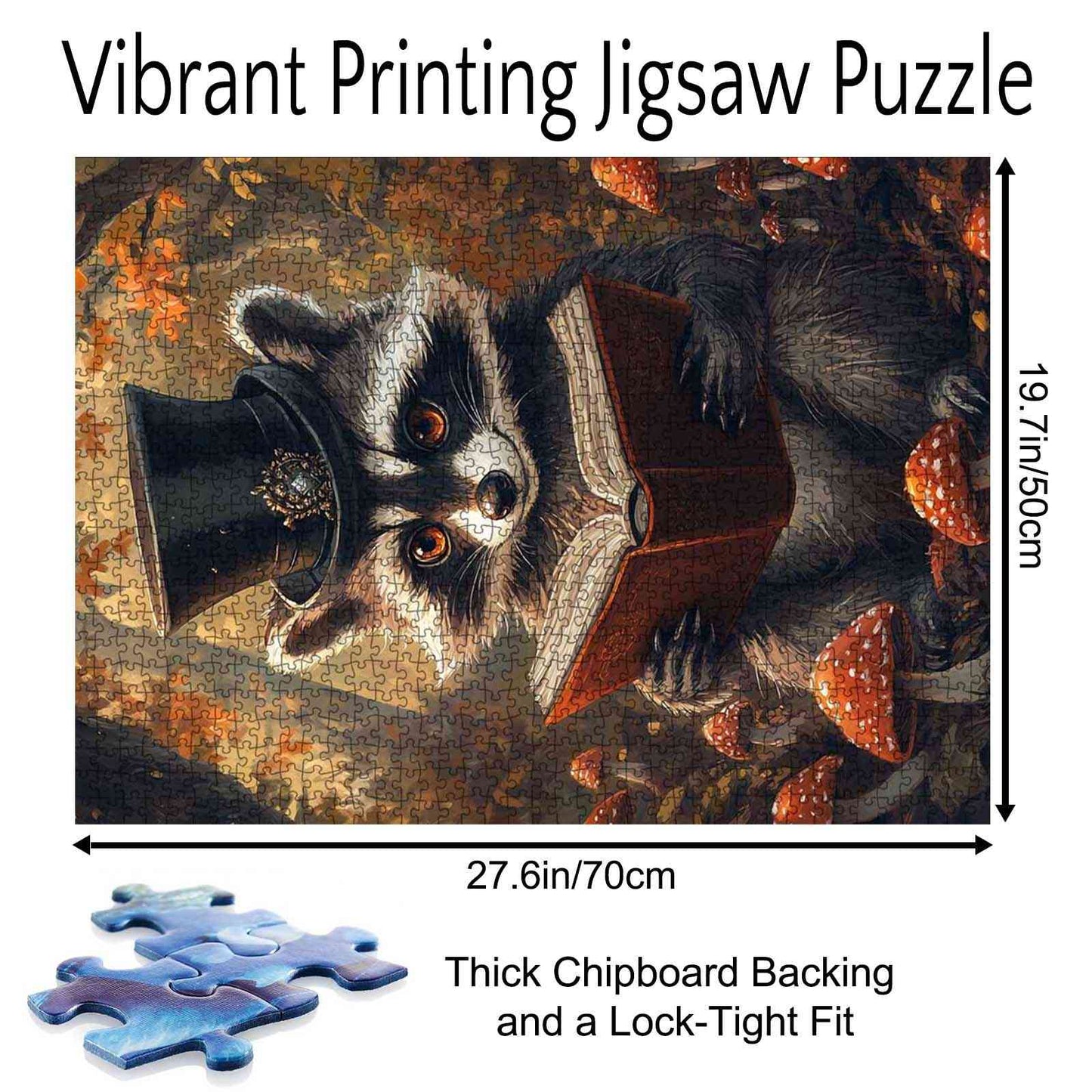 Dapper Raccoon Reading Book Jigsaw Puzzle