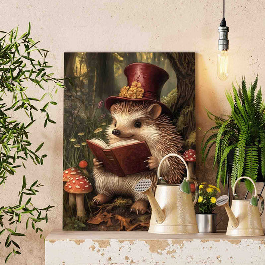 Reading Hedgehog in Forest Paint by Numbers