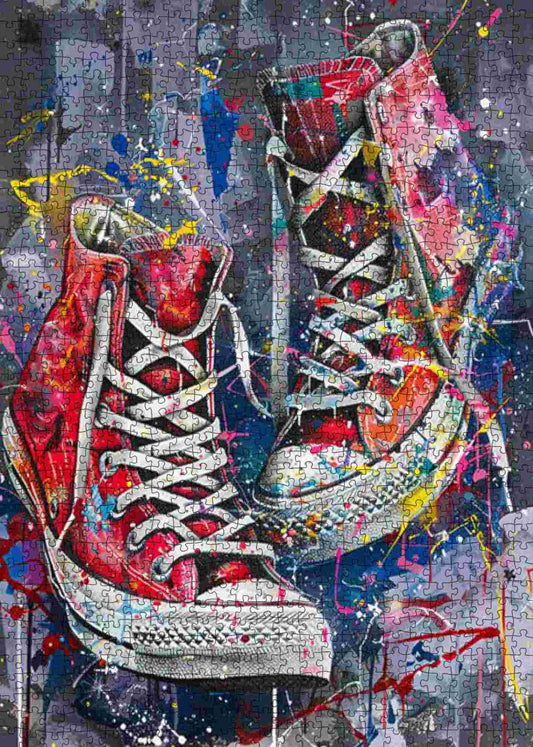 Red Graffiti Sneakers Jigsaw Puzzle