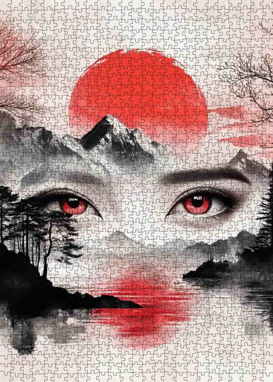 Red Sun Mountain Spirit Jigsaw Puzzle