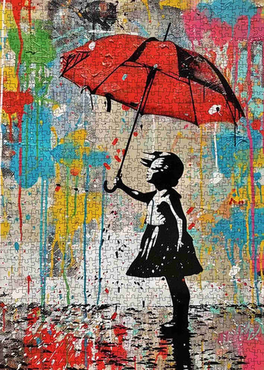 Red Umbrella Girl Jigsaw Puzzles
