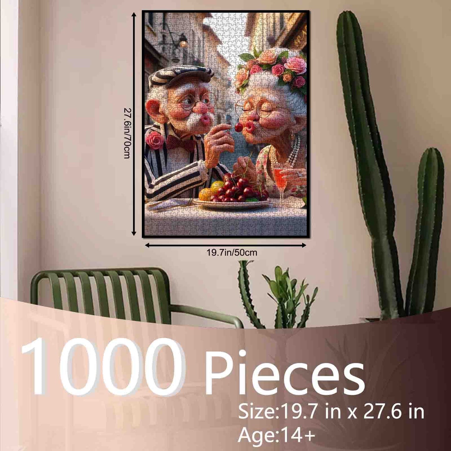 Romantic Cherry Kiss Jigsaw Puzzle