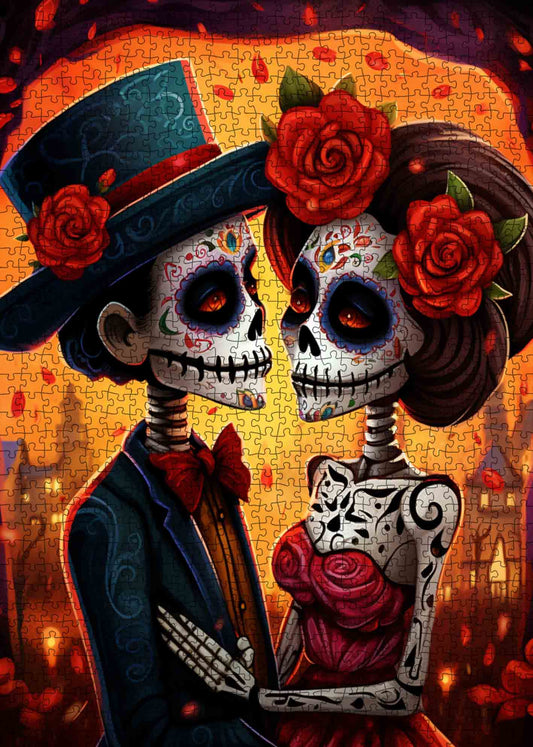 Romantic Skeleton Couple Jigsaw Puzzle