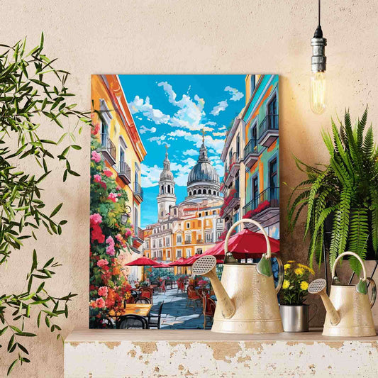 Romantic European Street View paint by numbers