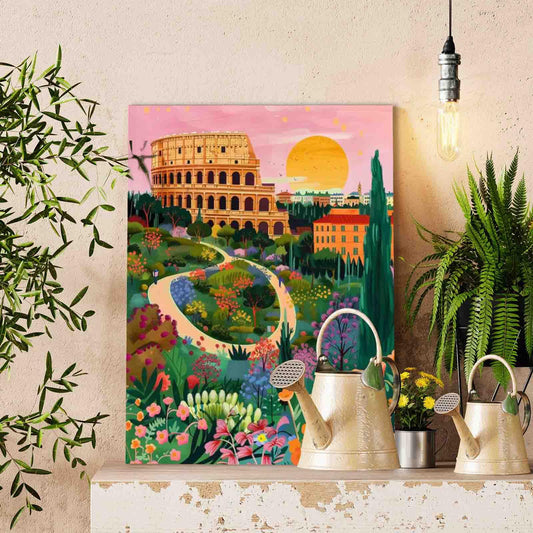 Rome Sunset View Paint by Numbers