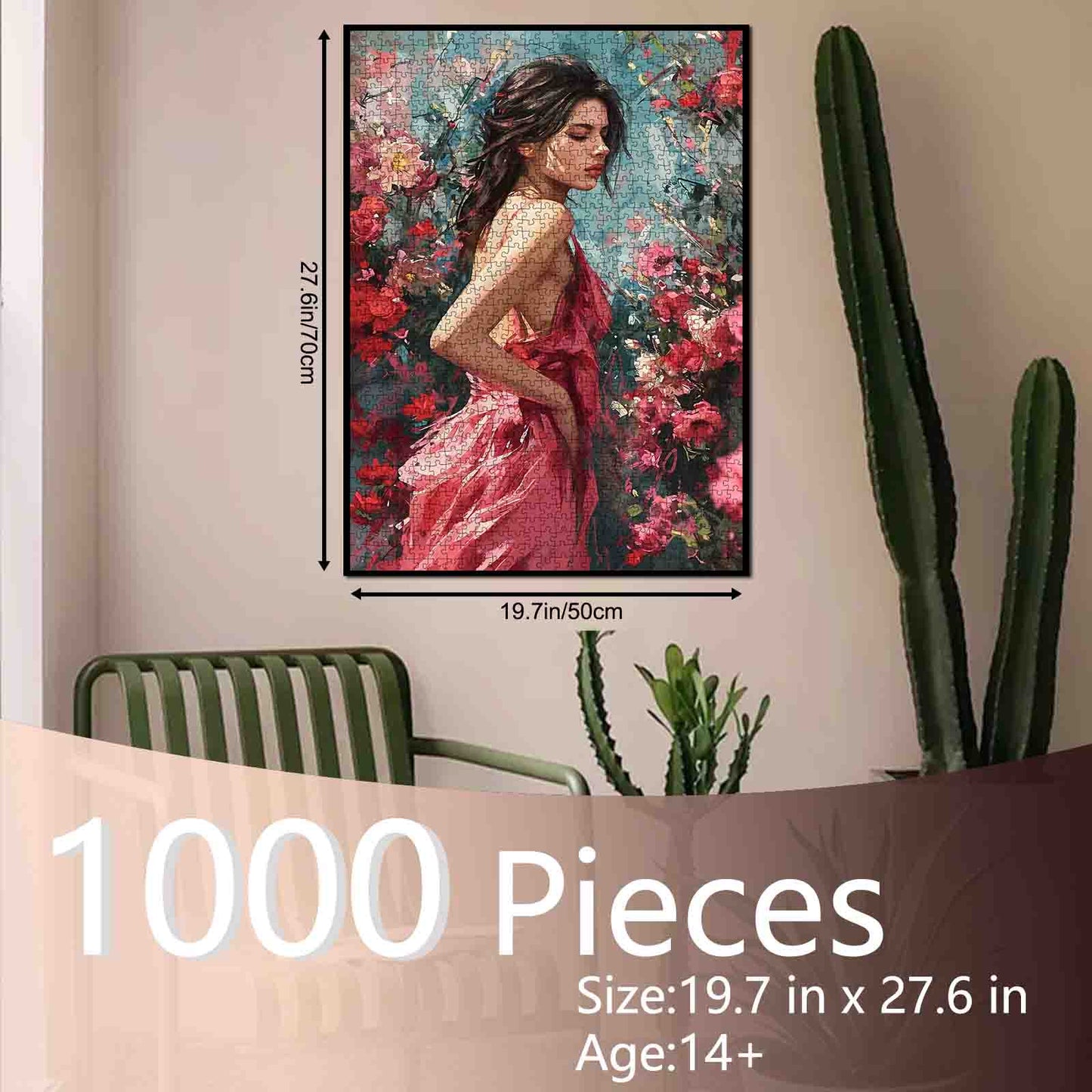 Rose Garden Woman Portrait Jigsaw Puzzle