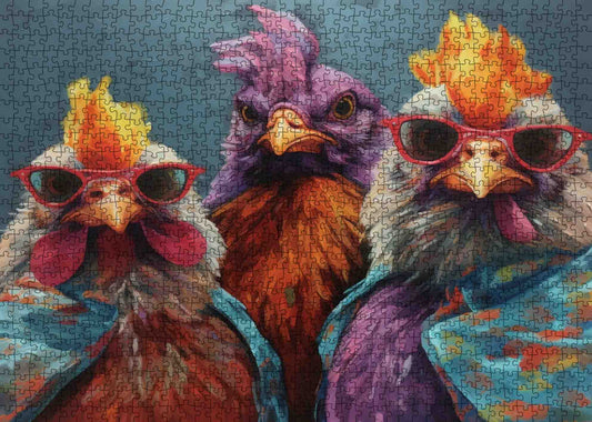 Rustic Chickens Jigsaw Puzzle
