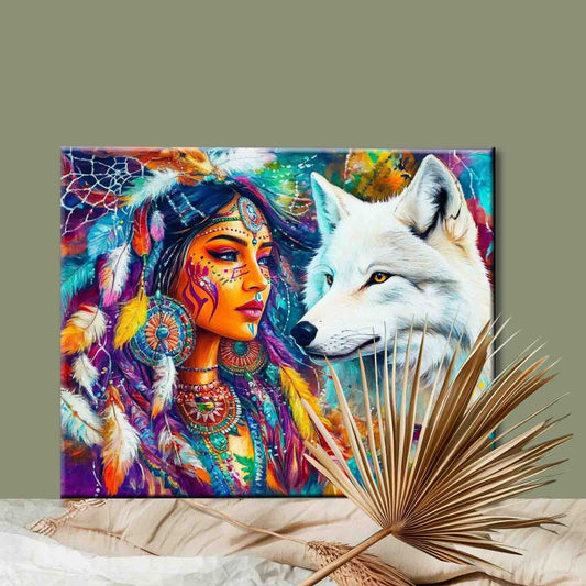 Sacred Bond with the White Wolf Paint by Numbers