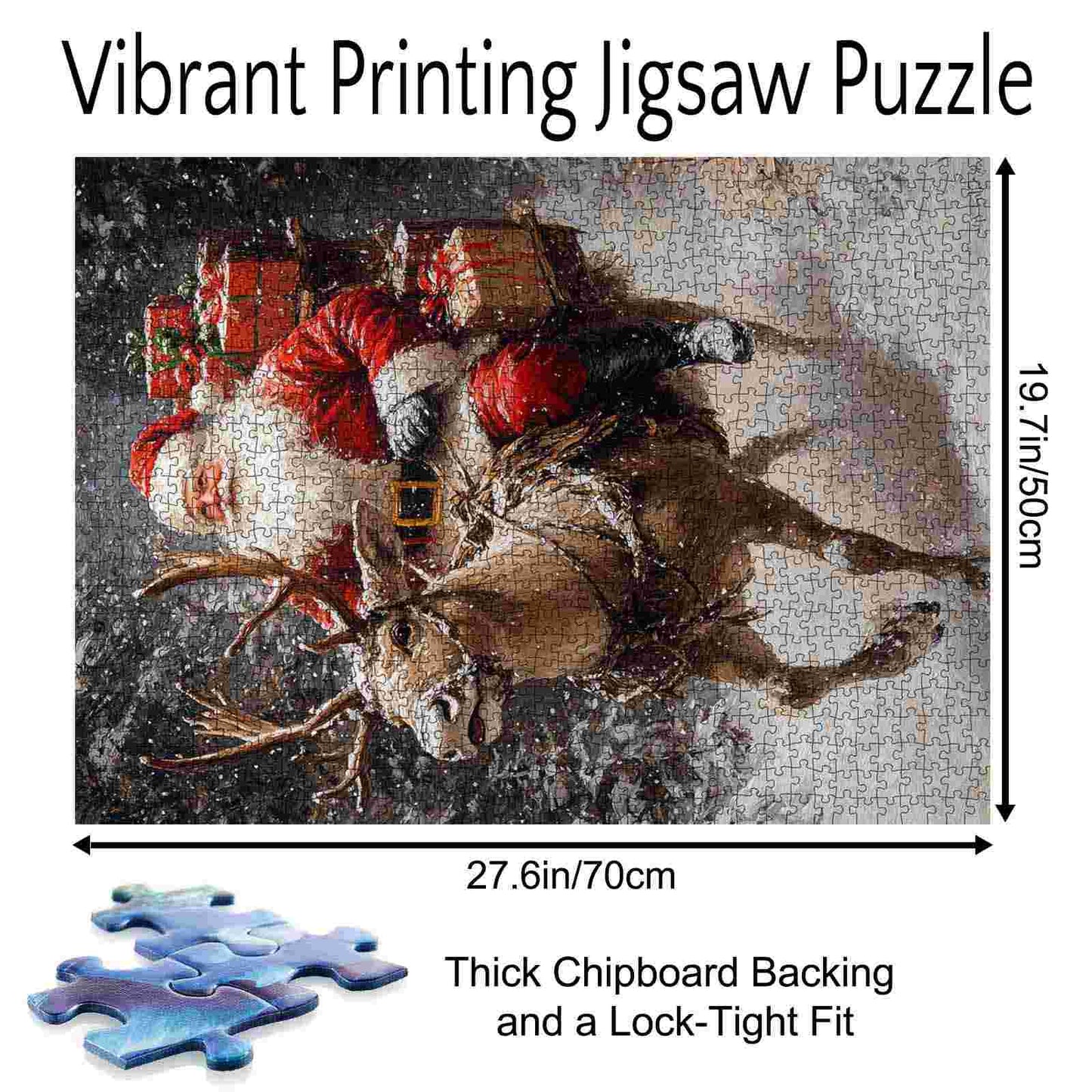 Santa Riding Reindeer Jigsaw Puzzle