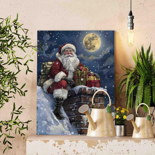 Santa Claus on the Chimney Paint by Numbers