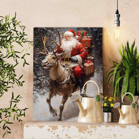 Santa on the Gift Giving Journey Paint by Numbers