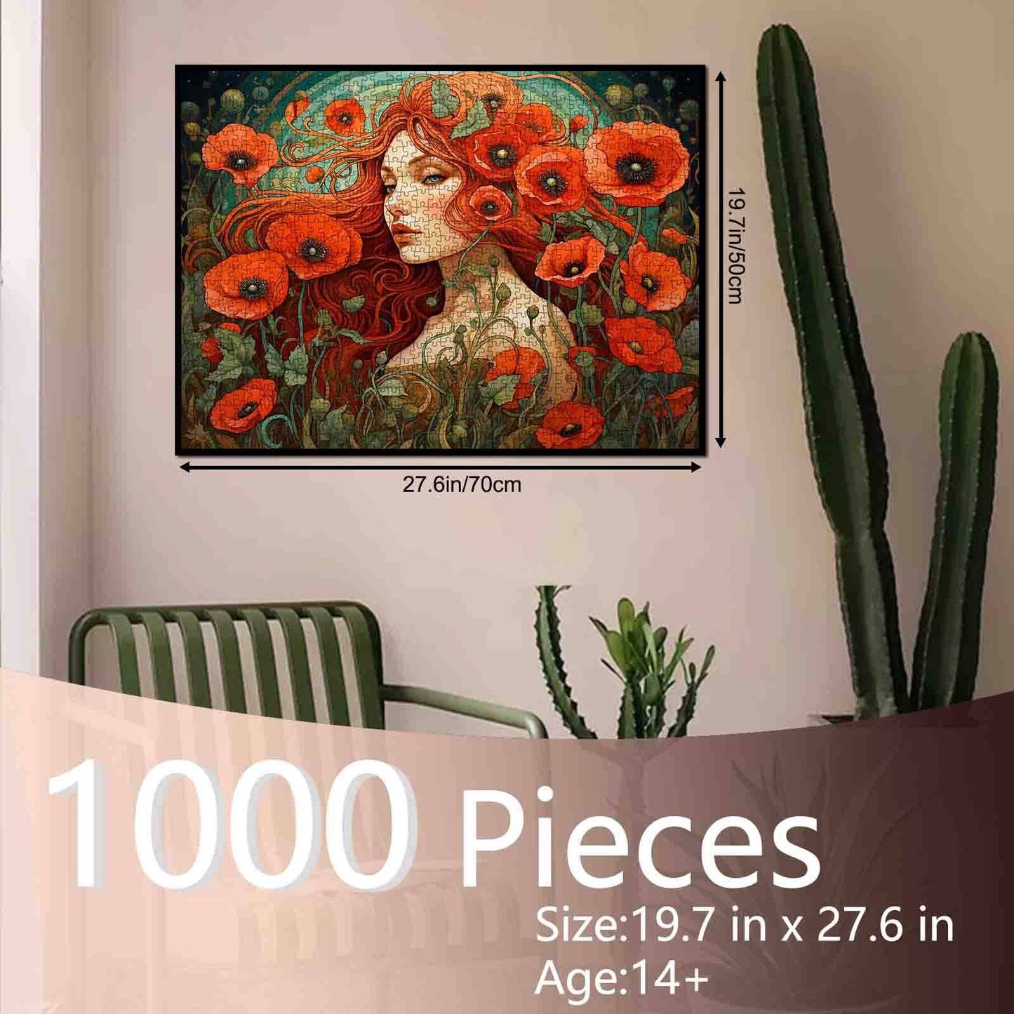 Scarlet Muse in Poppy Fields Jigsaw Puzzle