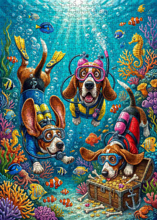 Scuba Dogs Underwater Treasure Adventure Jigsaw Puzzle