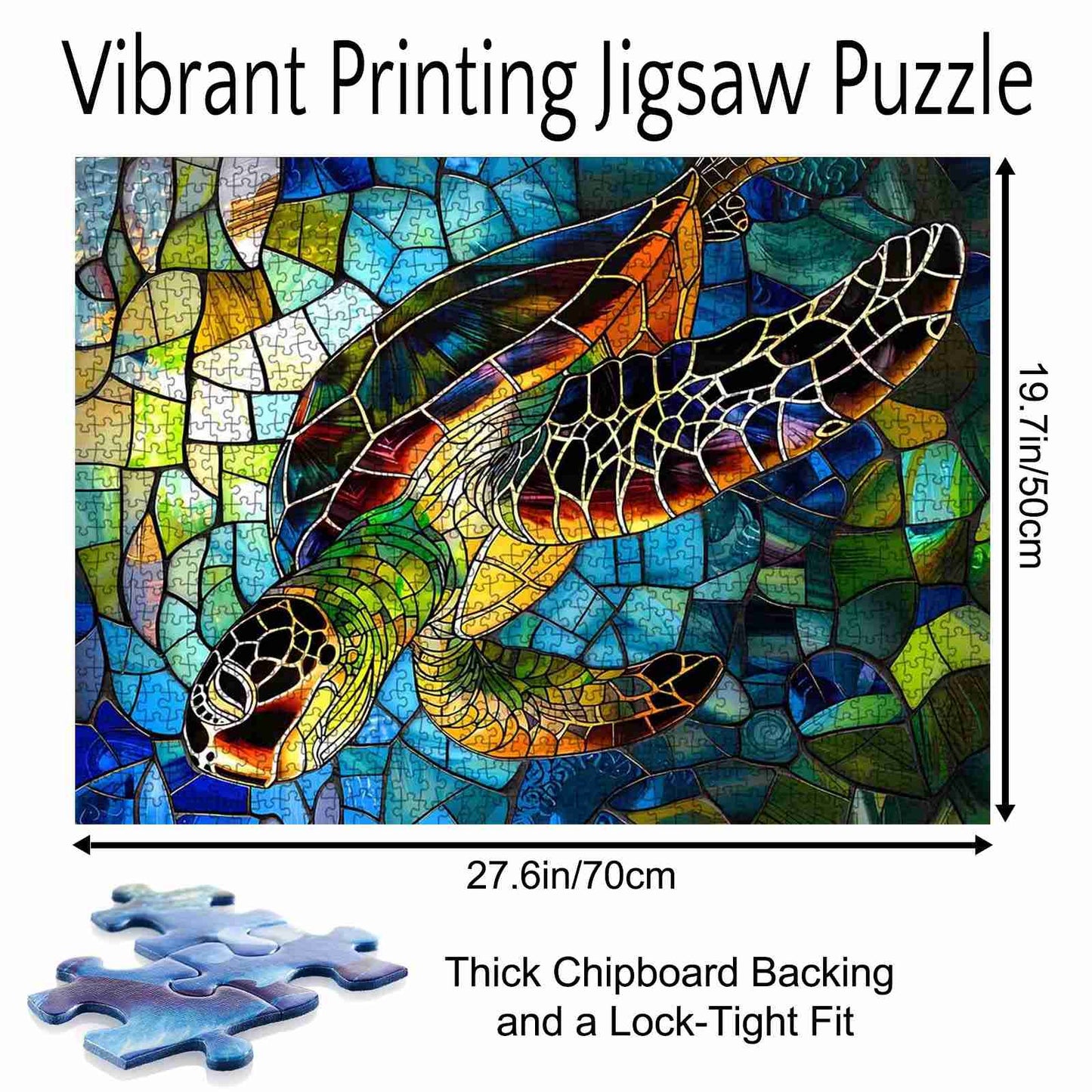 Sea Turtle Stained Glass Jigsaw Puzzle