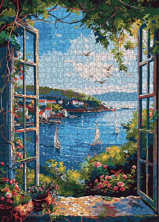 Seaside View from the Window Jigsaw Puzzle