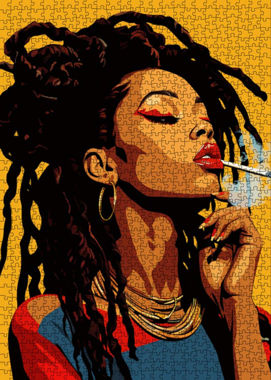 Fiery Elegance African Beauty Jigsaw Puzzle