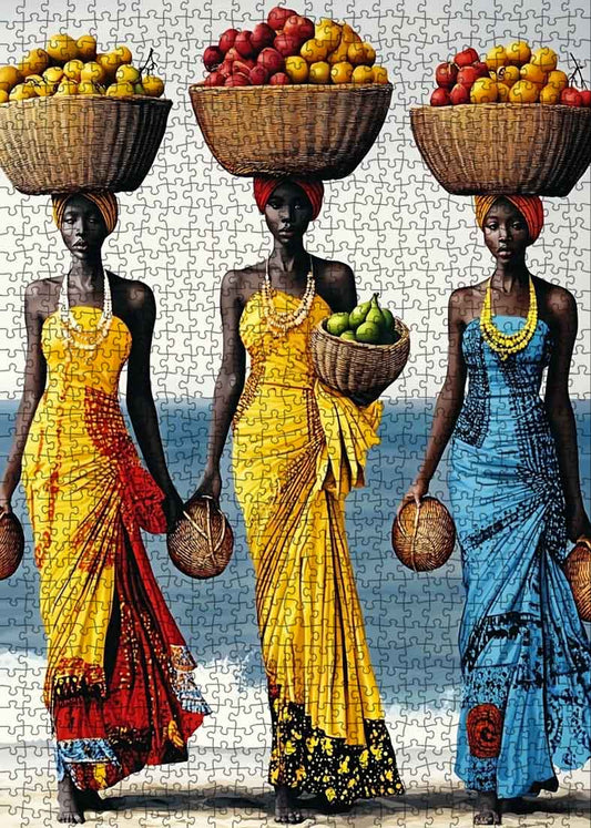 African Women Fruit Carriers Jigsaw Puzzle