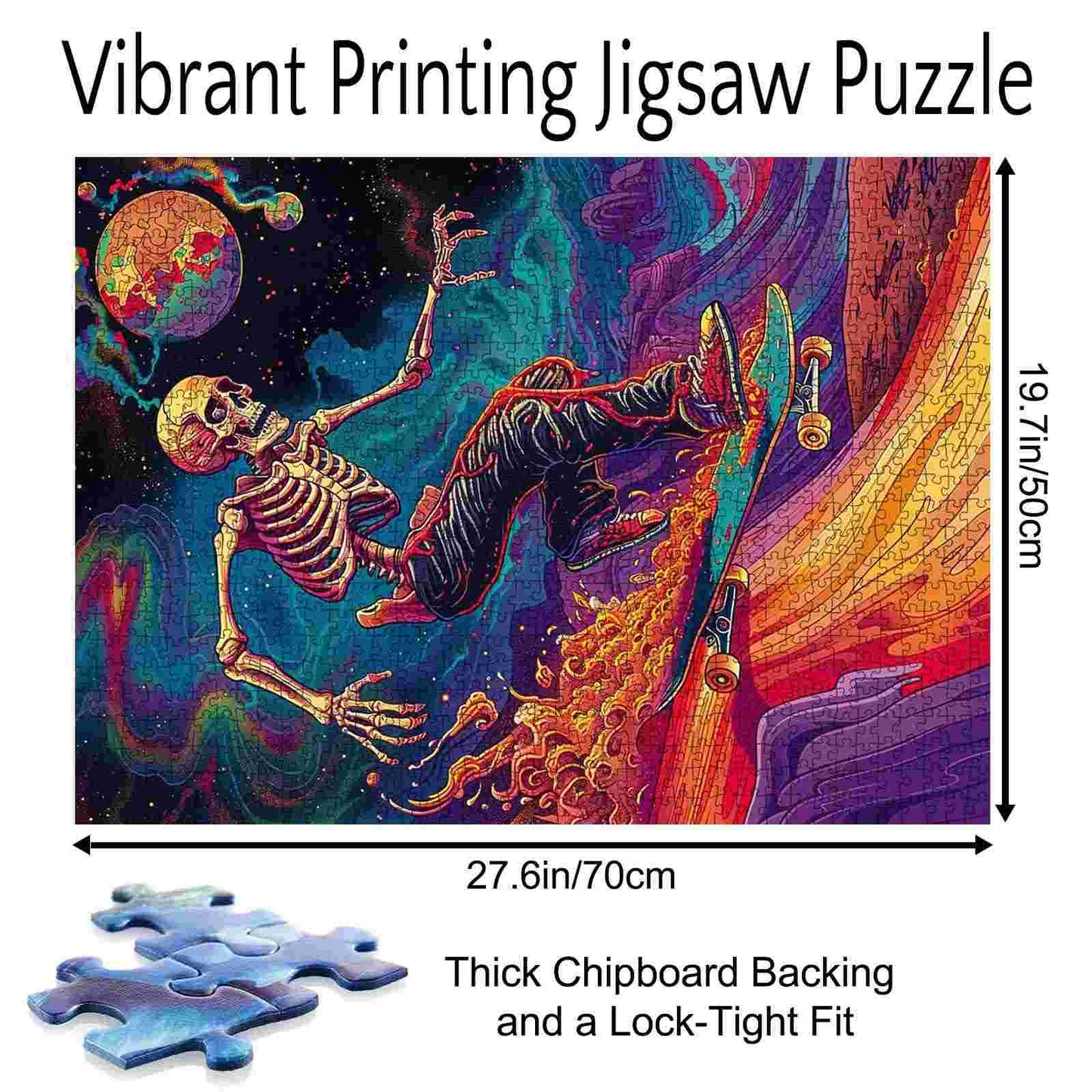 Skateboard Skeleton in Space Jigsaw Puzzle