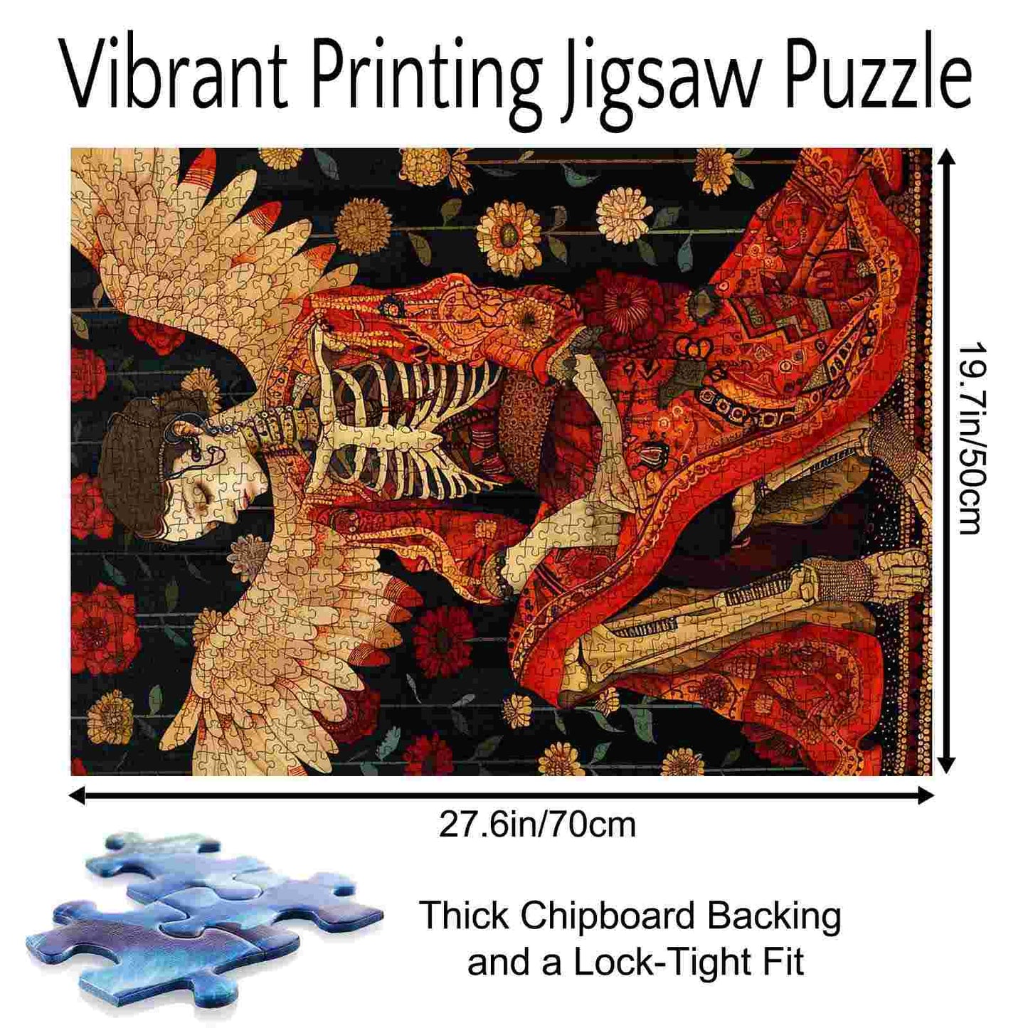 Skeleton Angel in Red Robe Jigsaw Puzzle