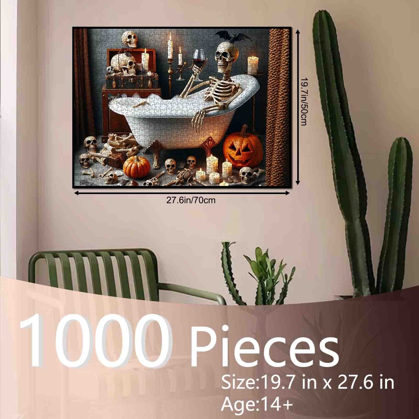 Skeleton Bath Halloween Jigsaw Puzzle