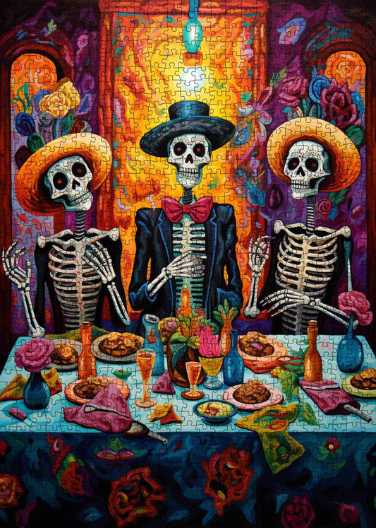 Skeleton Feast Gathering Jigsaw Puzzle