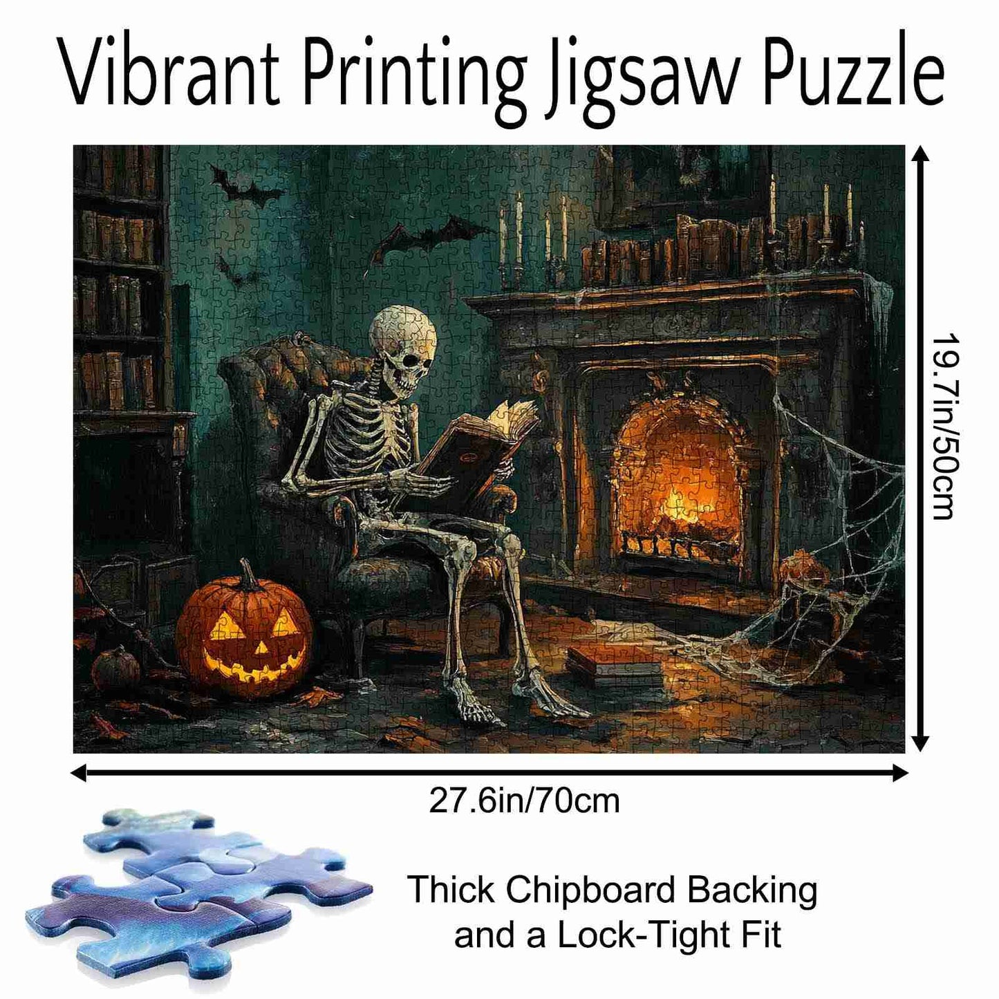 Skeleton Reading by Fireplace Jigsaw Puzzle