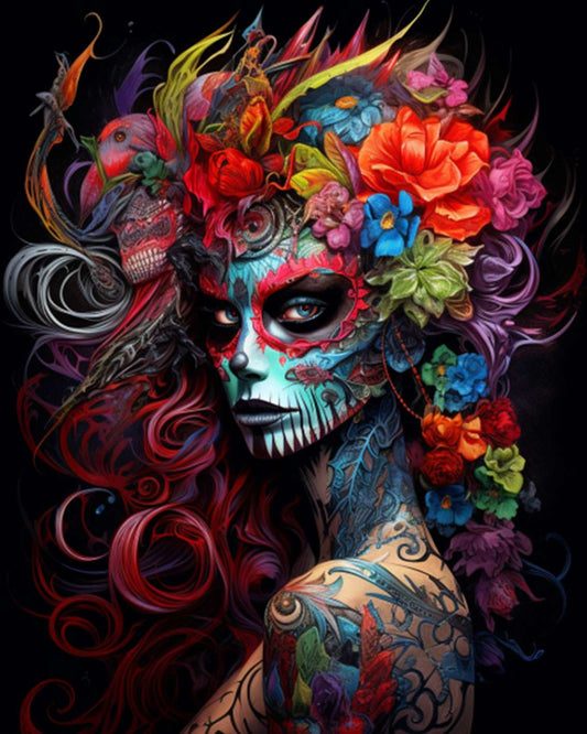 Mystical Floral Skull Queen Paint by Numbers
