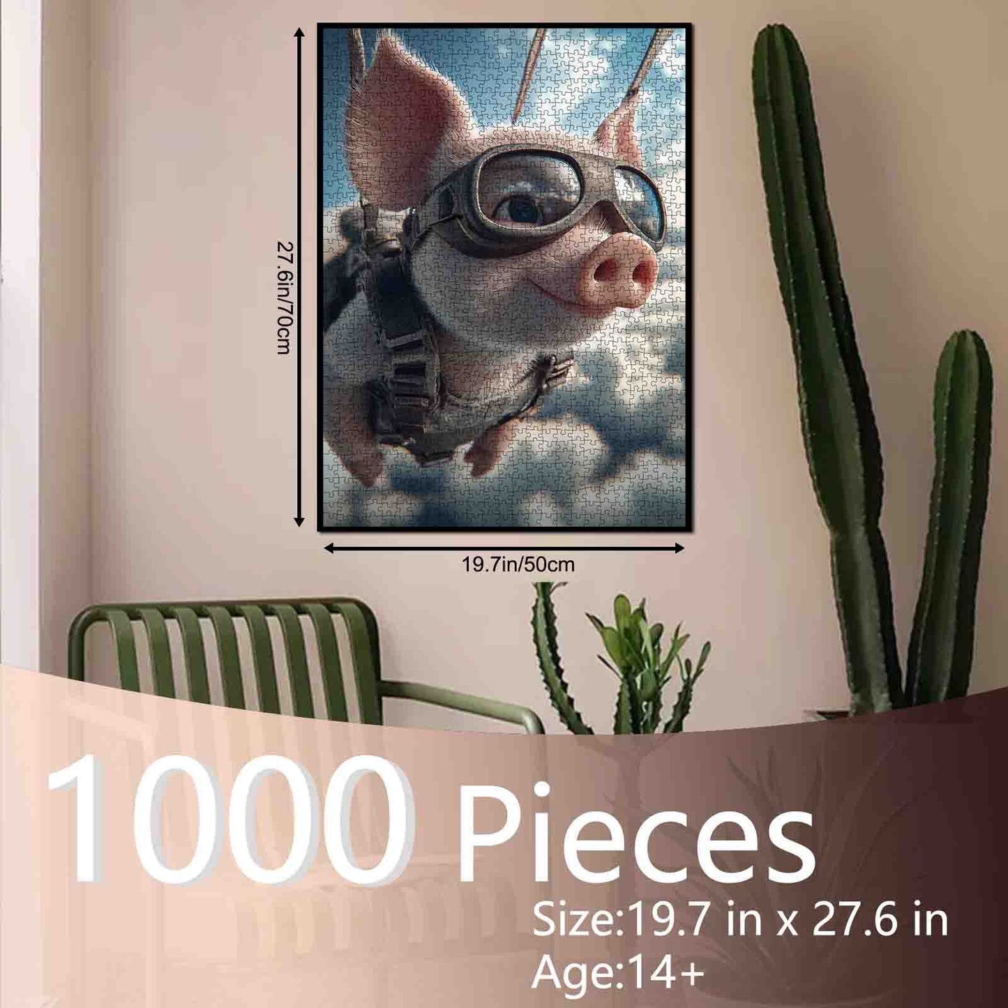 Skydiving Pig Adventure Jigsaw Puzzle