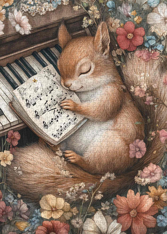 Sleeping Squirrel Piano Melody Jigsaw Puzzle