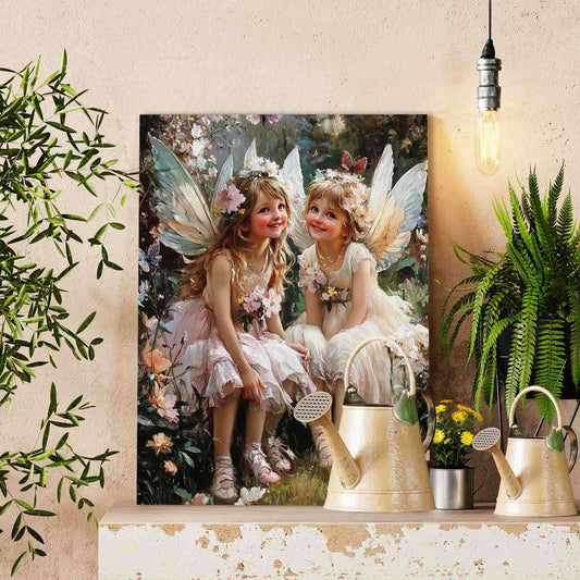 Smiling Fairies in Bloom Paint by Numbers