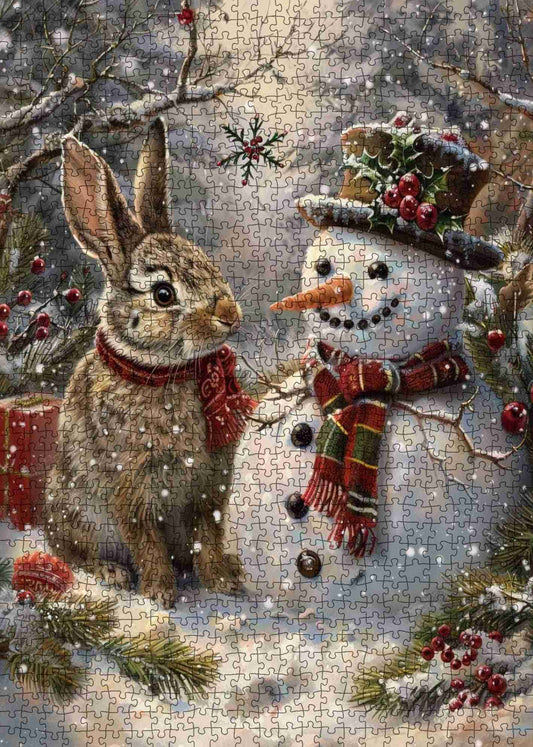 Snow Bunny and Snowman Jigsaw Puzzle