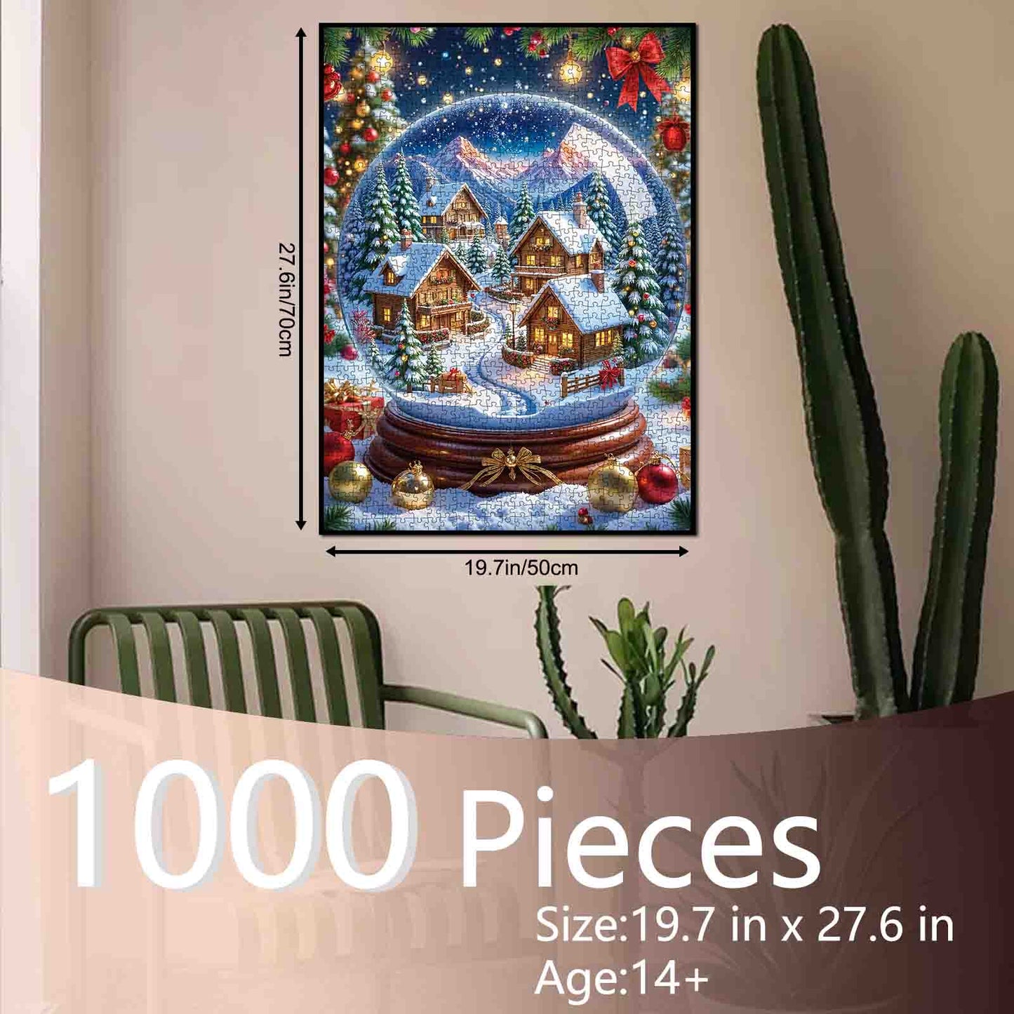 Snow Globe Christmas Village Jigsaw Puzzle