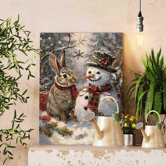 Snow Bunny and Snowman Paint by Numbers