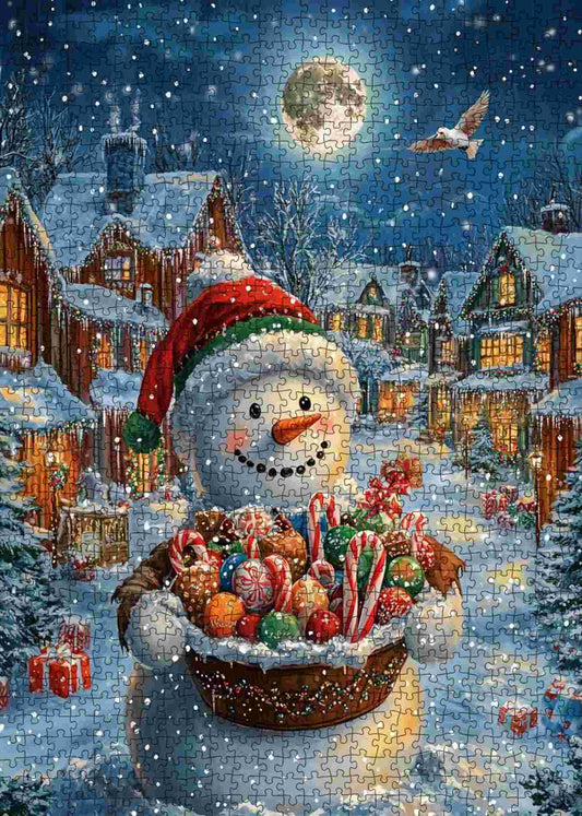 Snowman Candy Delight Jigsaw Puzzle