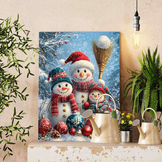 Snowman Family Celebration Paint by Numbers