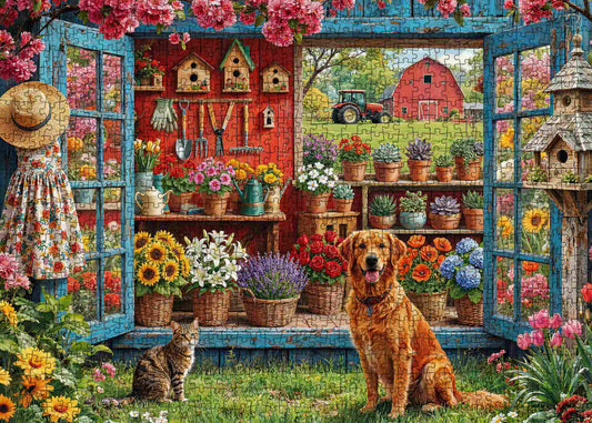 Spring Farm Garden Greenhouse Jigsaw Puzzle