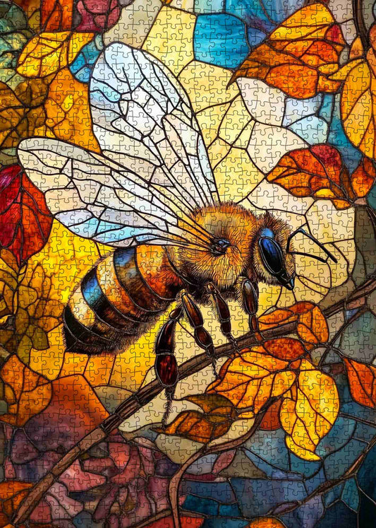 Stained Glass Bee Jigsaw Puzzle