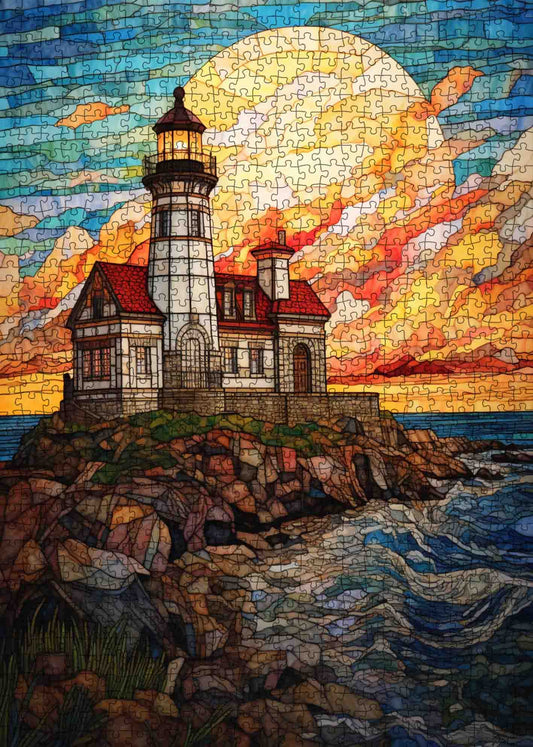 Stained Glass Lighthouse Jigsaw Puzzle