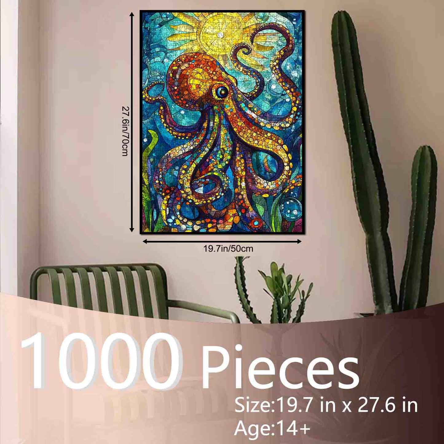 Stained Glass Octopus Jigsaw Puzzle